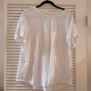 Old Navy- (Plus-Size) White 100% Cotton Short-Sleeve Relaxed-Fit Shirt